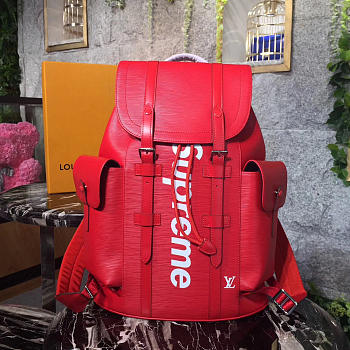 Louis Vuitton Supreme BagsAll 47 backpack Red water ripple M41709