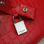 YSL Sac De Jour 22.5 Red Crocodile Embossed Shiny Leather BagsAll 4737 - 4
