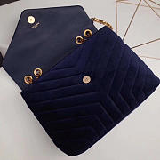 YSL loulou Monogram Quilted Velvet Shoulder Bag M Blue BagsAll 4816 - 4
