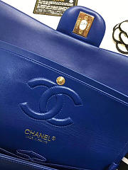 Chanel Medium Classic Flap Blue Lambskin Silver/Gold 25cm - 5