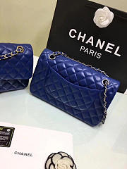 Chanel Medium Classic Flap Blue Lambskin Silver/Gold 25cm - 2