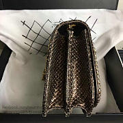 Chanel Snake Embossed Flap Shoulder Bag Gold A98774 20cm - 6