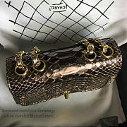 Chanel Snake Embossed Flap Shoulder Bag Gold A98774 20cm - 4