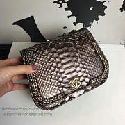Chanel Snake Embossed Flap Shoulder Bag Gold A98774 20cm - 2