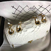 Chanel Snake Embossed Flap Shoulder Bag White A98774 20cm - 6