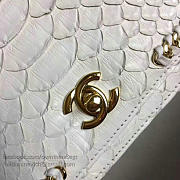 Chanel Snake Embossed Flap Shoulder Bag White A98774 20cm - 3