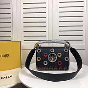 Fendi KanI F Logo Black and Red Leather 25cm - 1