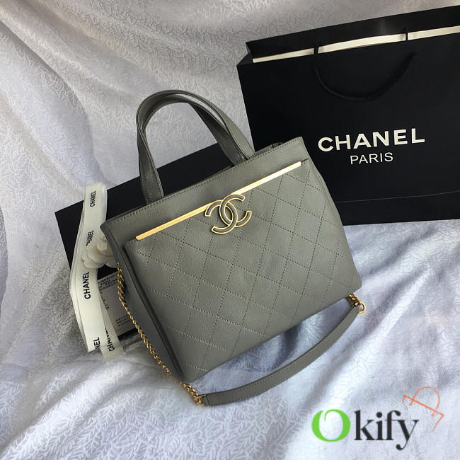 Chanel Small Shopping Bag Gray 57563 26cm - 1