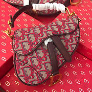 Dior Women Saddle Bag 21 in Red Canvas M0446 - 1