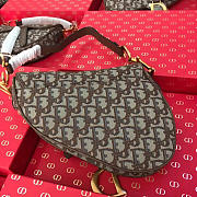 Dior Women Saddle Bag 26 Brown Canvas M0446 - 6