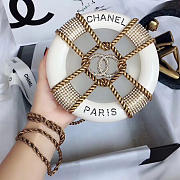 Chanel Round Cosmetic Case White 17cm - 1