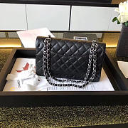 CC Caviar Lambskin Leather Flap Bag Black Sliver 25cm  - 6