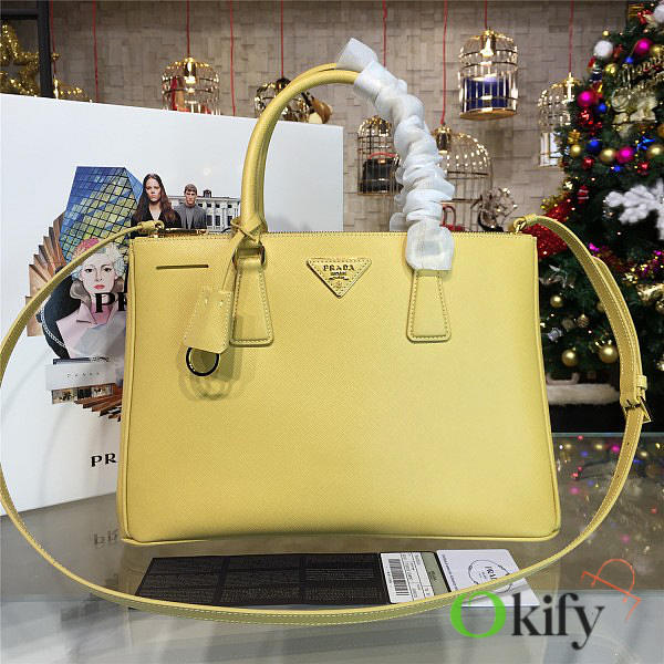 Prada Cortex Double 25 Medium Bag Yellow Z3690 - 1