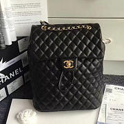 Chanel Quilted Lambskin Backpack Black Gold Hardware Medium BagsAll - 2