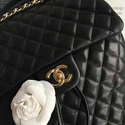 Chanel Quilted Lambskin Backpack Black Gold Hardware Medium BagsAll - 4