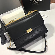 Chanel original single double c flip bag black large 28cm - 2