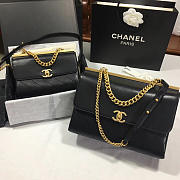 Chanel original single double c flip bag black large 28cm - 4