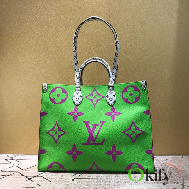 LV ONTHEGO handbag M44570 Green plus purple 41cm - 1