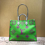 LV ONTHEGO handbag M44570 Green plus purple 41cm - 1