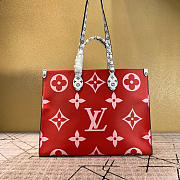 LV ONTHEGO handbag M44570 Red plus powder 41cm - 1
