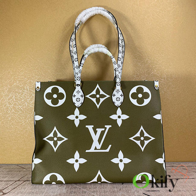 LV ONTHEGO handbag M44570 Green plus white 41cm - 1