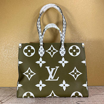 LV ONTHEGO handbag M44570 Green plus white 41cm