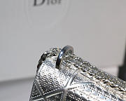 Dior Metallic plaid plaid pattern calf leather 25 clamshell tote ️Silver - 4