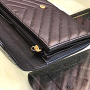 Bagsall Chanel Long imported deer grain leather v-grain road wallet 80758 black - 4