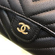 Bagsall Chanel Long imported deer grain leather v-grain road wallet 80758 black - 5