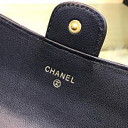 Bagsall Chanel Long imported deer grain leather v-grain road wallet 80758 black - 6