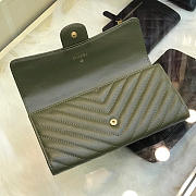 Bagsall Chanel Long imported deer grain leather v-grain road wallet 80758 green - 3