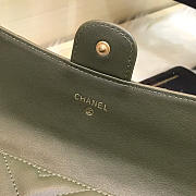 Bagsall Chanel Long imported deer grain leather v-grain road wallet 80758 green - 4