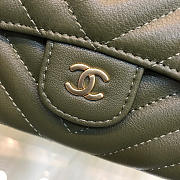 Bagsall Chanel Long imported deer grain leather v-grain road wallet 80758 green - 6