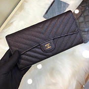 Bagsall Chanel Classic cf long lychee purse V black - 1