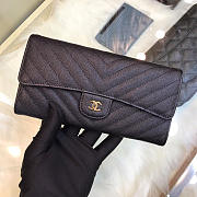 Bagsall Chanel Classic cf long lychee purse V black - 4