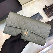 Bagsall Chanel classic cf long lychee purse green - 5