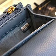 Chanel classic cf long lychee purse 19 smog blue - 2