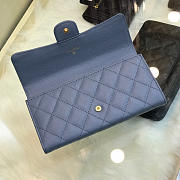 Chanel classic cf long lychee purse 19 smog blue - 3