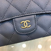 Chanel classic cf long lychee purse 19 smog blue - 5