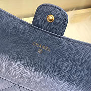Chanel classic cf long lychee purse 19 smog blue - 6