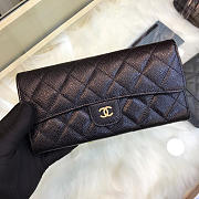 Bagsall Chanel classic cf long lychee purse black  - 1
