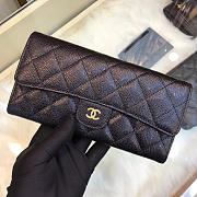 Bagsall Chanel classic cf long lychee purse black  - 2