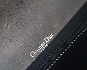 Dior Metallic Gypsum Plaid Pattern Calfskin 25 Clamshell Tote Black - 2