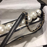 Chanel transparent PVC pearl sandbag black 25cm - 2