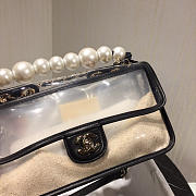 Chanel transparent PVC pearl sandbag black 25cm - 3