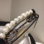 Chanel transparent PVC pearl sandbag black 25cm - 5