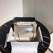 Chanel transparent PVC pearl sandbags pink 25cm - 4