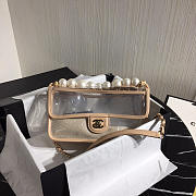 Chanel transparent PVC pearl sandbags pink 25cm - 5