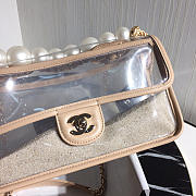 Chanel transparent PVC pearl sandbags pink 25cm - 6