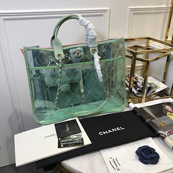 Chanel Spring and summer explosions PVC lambskin color transparent Green
